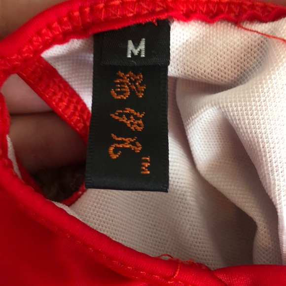 Red One Piece Halter Swimsuit - Picture 3 of 3